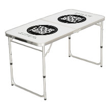 Table de Beer Pong personnalisée avec logo blanc,