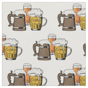 BEERS Drie biertjes juichen Leuke Cartoon Stof