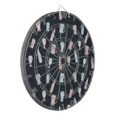 Beers Rustic Hand Drawn Whimsical Beer Man Cave Dartbord (Voorkant Links)