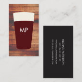 Beers Rustic Wood Square Element Monogram | Bier Visitekaartje (Voorkant / Achterkant)