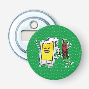 Beerworst Octoberfest Oktoberfest lederhosen Button Flesopener
