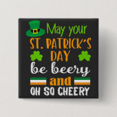 Beery Cheery St. Patrick's Day Vierkante Button 5,1 Cm (Voorkant)