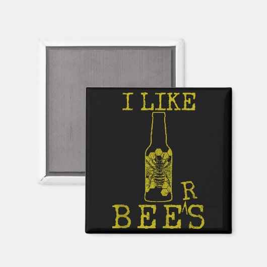 Bees &amp; Beer - Funny Quote Beekeeng Beekeeper G Magneet (Voorkant / Achterkant)