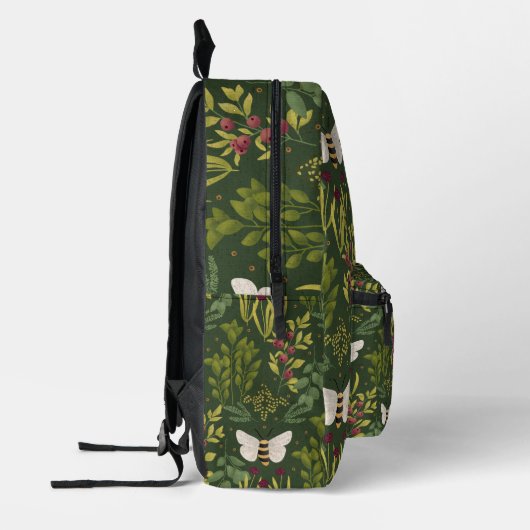 Bees and Foliage Backpack Bedrukte Rugzak (Links)
