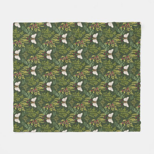 Bees and Foliage Fleece Blanket (Voorkant (Horizontaal))