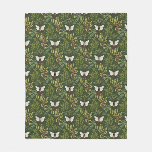 Bees and Foliage Fleece Blanket Deken (Voorkant)
