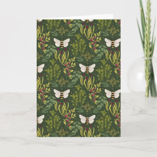 Bees and Foliage Greeting Card Kaart (Voorkant)