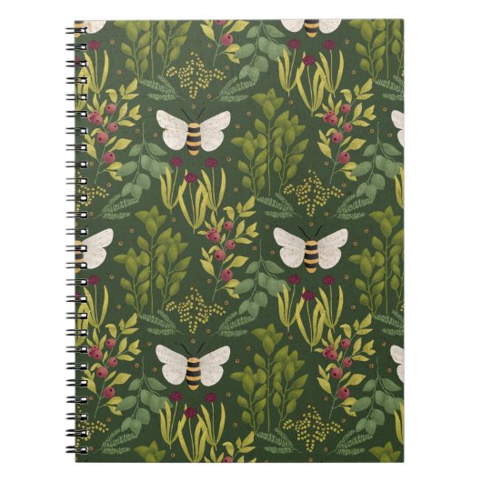 Bees and Foliage Spiral Notebook Notitieboek (Voorkant)