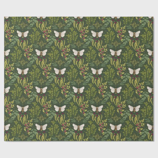 Bees and Foliage Wrapping Paper Cadeaupapier (Vlak)