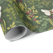 Bees and Foliage Wrapping Paper Cadeaupapier (Rol Hoek)