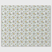 Bees & Daisies Spring Wrapping Paper Cadeaupapier (Vlak)