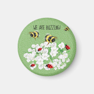 BEES en Lady Bugs - Kunst van Leah G redden de bij Magneet