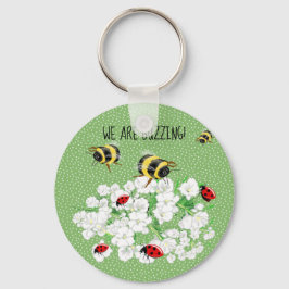 BEES en Lady Bugs - Kunst van Leah G redden de bij Sleutelhanger