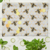 Bees Gold Honeycomb Theedoek (Gevouwen)