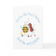 Bee's knees and ant's pants thank you card