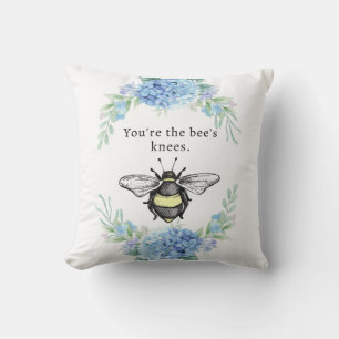 Bee's Knees   Blauwe hydrangeas Mode 16 x 16 inch Kussen