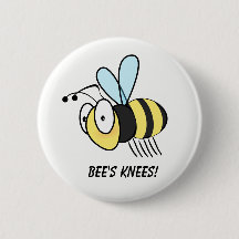 Bee's Knees. Button Badge
