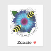 Bee's Lunch Date on Blue Flower Sticker (Vel)