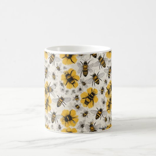 Bees Mug : Charmante conception d'abeilles (Centre)