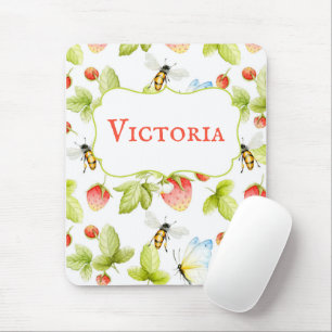 Bees Strawberries Butterflies Spring Summer  Muismat