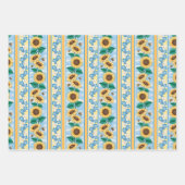 Bees Sunflower Enveloppement de papier ensemble de (Devant 3)