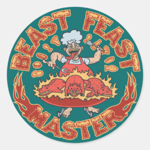 Beest Feest Meester Ronde Sticker
