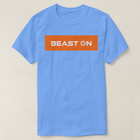 Beest op Oranje rechthoekige gym Motivatie fitness T-shirt (Design voorkant)