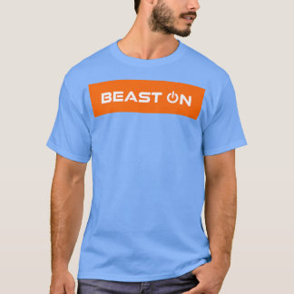 Beest op Oranje rechthoekige gym Motivatie fitness T-shirt