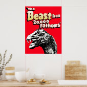 Beest uit 20000 Fathoms Rhedosaurus dinosaurus tri Poster (Keuken)