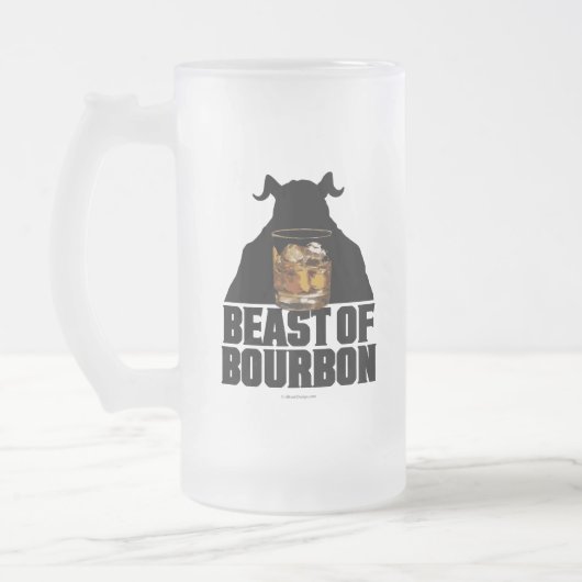 Beest van Bourbon Frosted Glass Beer Mok (Links)