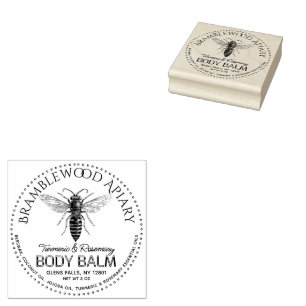 Beeswax Body Balm met koningin Honeybee Rubberstempel