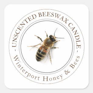 Beeswax-kaars met Honeybee Label