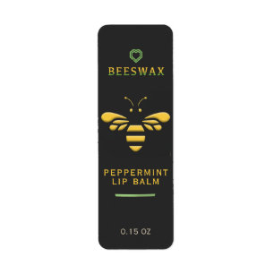 Beeswax Pepermunt Lip Balm Label met Bee Heart