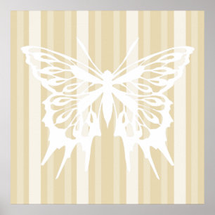Beeswax Victoriaans Lady Stripe met Butterfly Poster