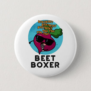 Beet Boxer Funny Beatbox Veggie Pun Ronde Button 5,7 Cm