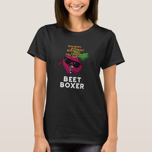 Beet Boxer Grappige Beet Pun Donker BG T-shirt (Voorkant)