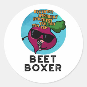 Beet Boxer Grappige Biet Pun Ronde Sticker