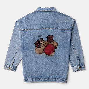 Beet cartoon illustratie denim jacket