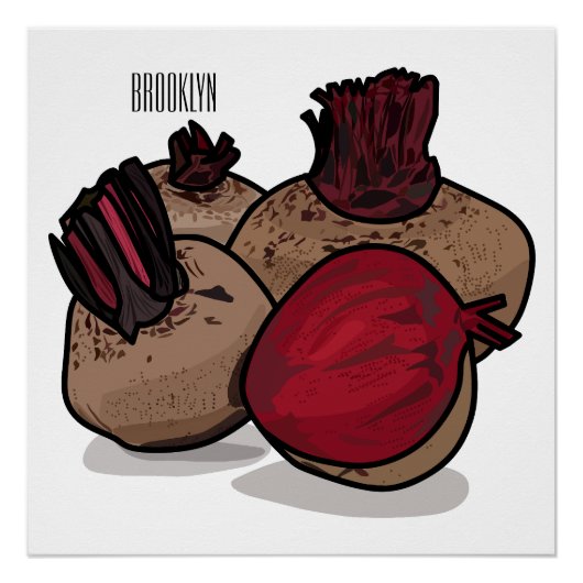 Beet cartoon illustratie perfect poster (Voorkant)