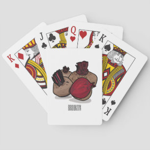 Beet cartoon illustratie pokerkaarten