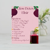 Beet Ginger Lemon Shot Folie Uitnodiging (Staand Voorkant)
