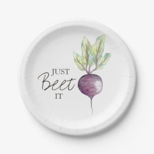 Beet het gewoon Waterverf Veggie Papieren Bordje