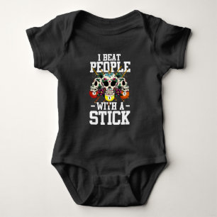 Beet mensen met stick 8 Ball Sugar Skull Billard Romper