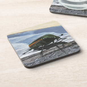 Beetel op een pier plastic Onderzetters