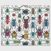 Beetels op wit cadeaupapier (Vlak)