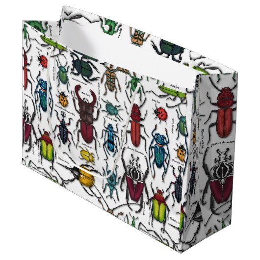 Beetels op wit groot cadeauzakje (Voorkant Gekanteld)