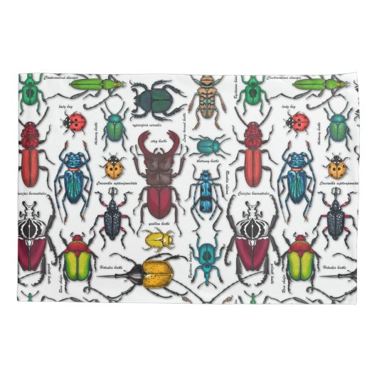 Beetels op wit kussensloop (Achterkant-Links)