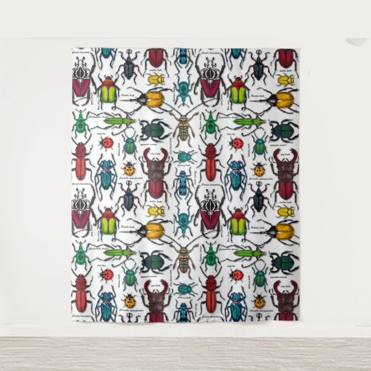 Beetels op wit wandkleed (Voorkant)