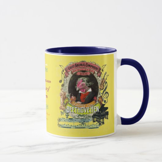 Beethovehen Funny Hen Animal Composer Beethoven Mok (Rechts)