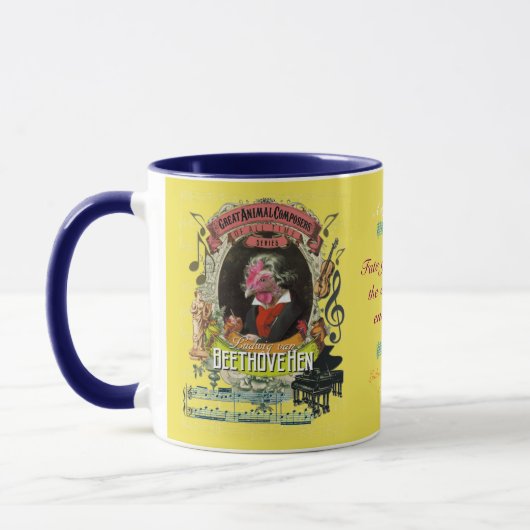 Beethovehen Funny Hen Animal Composer Beethoven Mok (Links)
